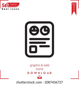 Outline analytics icon. analytics icon vector isolated on white background. Graphic design, material-design,  mobile application, logo, user interface. EPS 10 format vector