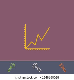 Outline analytics icon.Best analytics vector, illustrated icon for modern web and mobile design.Bonus broken key symbol