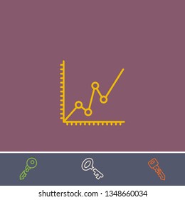 Outline analytics icon.Best analytics vector, illustrated icon for modern web and mobile design.Bonus broken key symbol