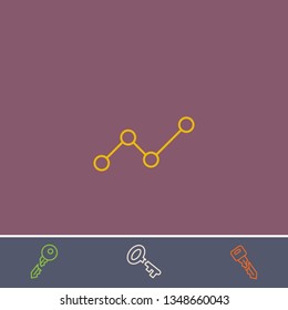 Outline analytics icon.Best analytics vector, illustrated icon for modern web and mobile design.Bonus broken key symbol