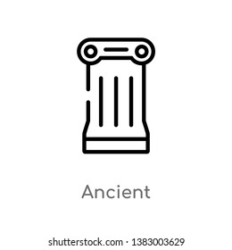 outline ancient vector icon. isolated black simple line element illustration from history concept. editable vector stroke ancient icon on white background