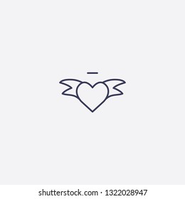 Outline angel heart icon illustration isolated vector sign symbol