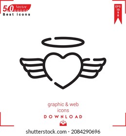 Outline angel Icon. angel icon vector isolated on white background. Graphic design, material-design, Best sellers icons, mobile application, UI UX design, EPS 10 format vector
