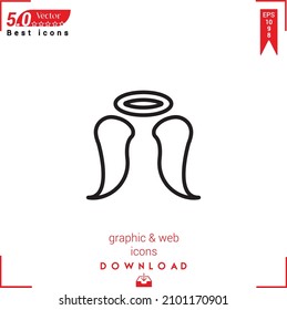 Outline angel Icon. angel icon vector isolated on white background. Graphic design, material-design, Best sellers 2022 icons, mobile application, UI UX design, EPS 10 format vector