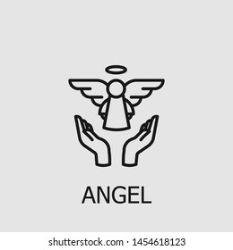 Outline angel vector icon. Angel illustration for web, mobile apps, design. Angel vector symbol.