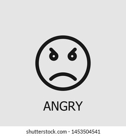 Outline angry vector icon. Angry illustration for web, mobile apps, design. Angry vector symbol.