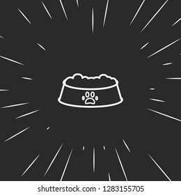 Outline animal dish icon, illustrated icon for modern web and mobile design, simple and minimal symbol of animal dish