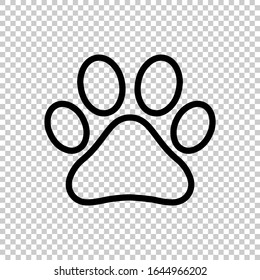 outline animal footmark icon flat vector on transparent background