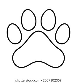 Outline animal paw icon isolated on white background
