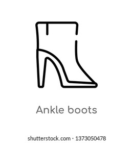 outline ankle boots vector icon. isolated black simple line element illustration from clothes concept. editable vector stroke ankle boots icon on white background