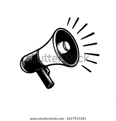 outline of announcement megaphone clipart vector