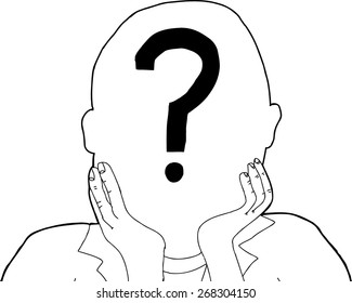 Outline of anonymous person with question mark