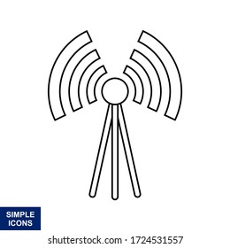 Outline antenna signal Wifi icon. Vector illustration