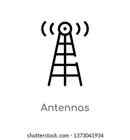 outline antennas vector icon. isolated black simple line element illustration from buildings concept. editable vector stroke antennas icon on white background