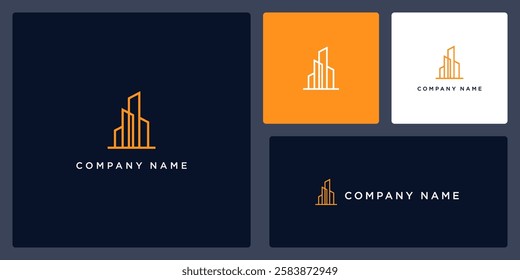 Outline apartment logo design template	