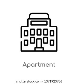 outline apartment vector icon. isolated black simple line element illustration from city elements concept. editable vector stroke apartment icon on white background