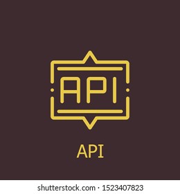 Outline api vector icon. Api illustration for web, mobile apps, design. Api vector symbol.