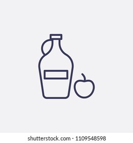 Outline apple cider icon illustration,vector vinegar sign symbol