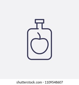 Outline apple cider icon illustration,vector vinegar sign symbol