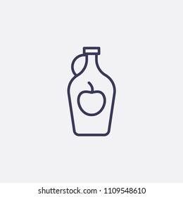 Outline apple cider icon illustration,vector vinegar sign symbol