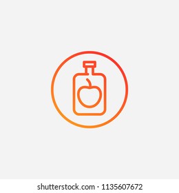 Outline apple cider icon.gradient illustration,vector vinegar sign symbol