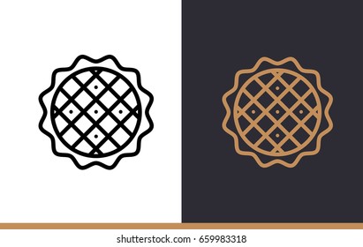 Outline APPLE PIE icon, bakery. Vector line icons suitable for info graphics, print media and interfaces 