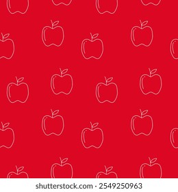 Outline apple seamless pattern background
