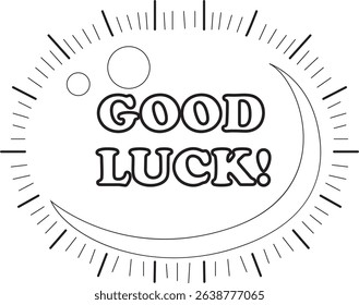 Outline of April balloon text content. COloring pages of bubble text illustrations.
outline of good luck text
