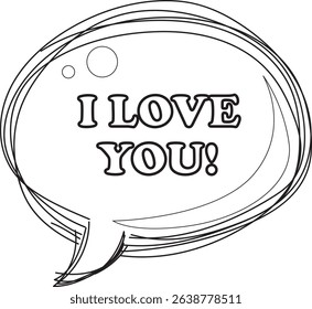 Outline of April balloon text content. COloring pages of bubble text illustrations.
outline of i love you text
