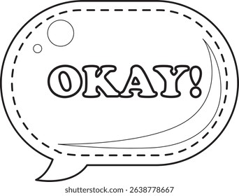 Outline of April balloon text content. COloring pages of bubble text illustrations.
outline of okay text
