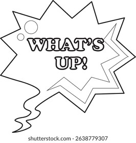 Outline of April balloon text content. COloring pages of bubble text illustrations.
outline of whats up text
