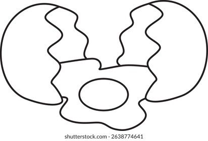 Outline of April Fool's day content. COloring pages of April fool illustrations.
outline of crack of eggs
