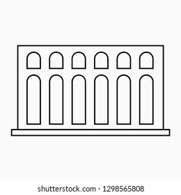 Outline Aqueduct of Segovia vector icon