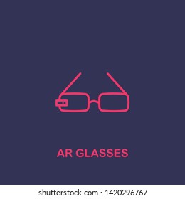 Outline ar glasses icon.ar glasses vector illustration. Symbol for web and mobile