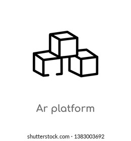 outline ar platform vector icon. isolated black simple line element illustration from general-1 concept. editable vector stroke ar platform icon on white background