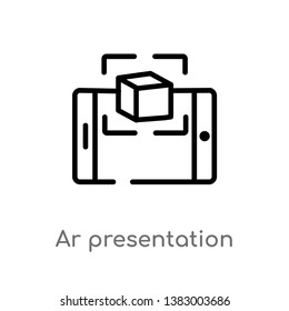 outline ar presentation vector icon. isolated black simple line element illustration from general-1 concept. editable vector stroke ar presentation icon on white background