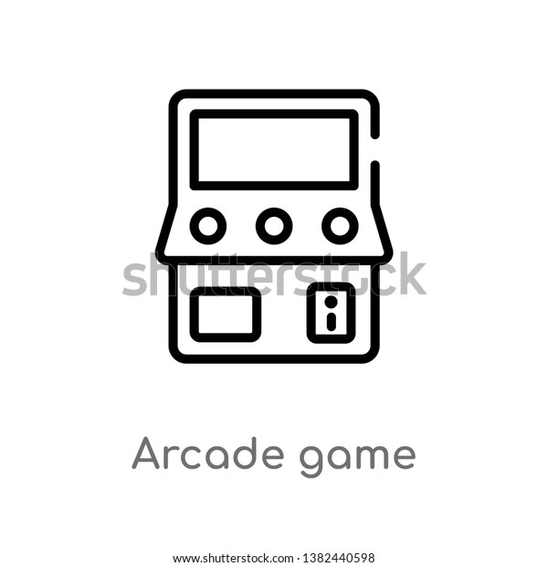 outline\
arcade game vector icon. isolated black simple line element\
illustration from entertainment and arcade concept. editable vector\
stroke arcade game icon on white\
background