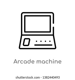 outline arcade machine vector icon. isolated black simple line element illustration from entertainment and arcade concept. editable vector stroke arcade machine icon on white background