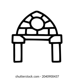 Outline arch black line vector doodle icon 