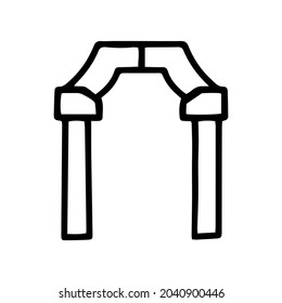 Outline arch black line vector doodle icon