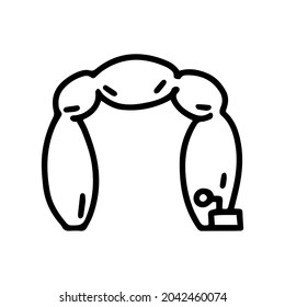 Icono del doodle del vector de línea negra del arco de contorno