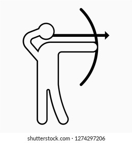 Outline archery pixel perfect vector icon