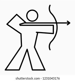 Outline archery vector icon