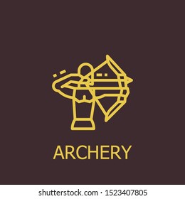 Outline archery vector icon. Archery illustration for web, mobile apps, design. Archery vector symbol.