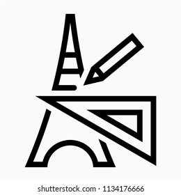 Outline Architect pixel perfect vector icon