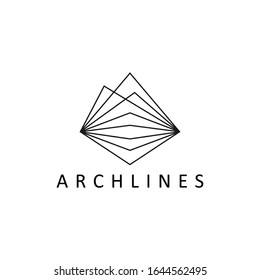 outline architecture logo design vector
