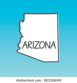 outline of Arizona map- vector illustration