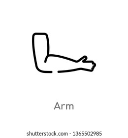 outline arm vector icon. isolated black simple line element illustration from medical concept. editable vector stroke arm icon on white background
