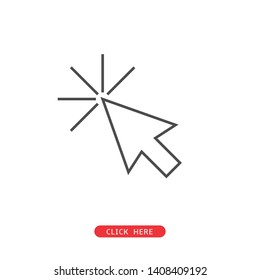 Outline Arrow click icon. Cursor symbol, Vector illustration