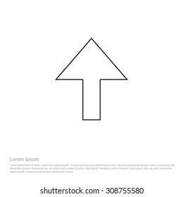 Outline Up Arrow Icon, Vector Illustration, Flat pictogram icon